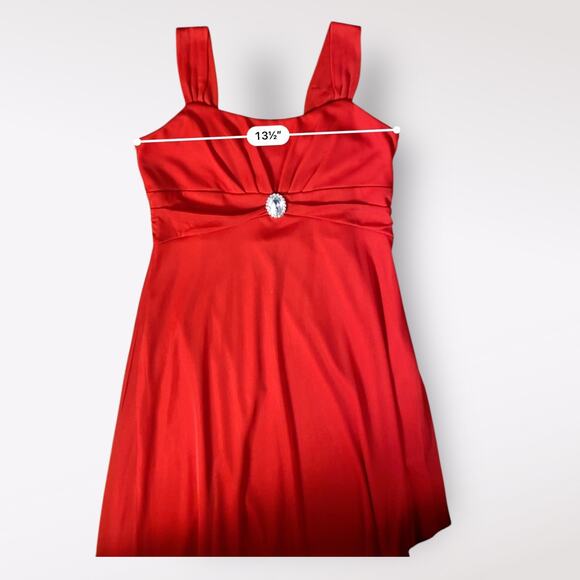 Ruby Rox Vintage‎ Y2K Midi Dress Womens Size XL Red Cocktail Formal - Picture 5 of 11
